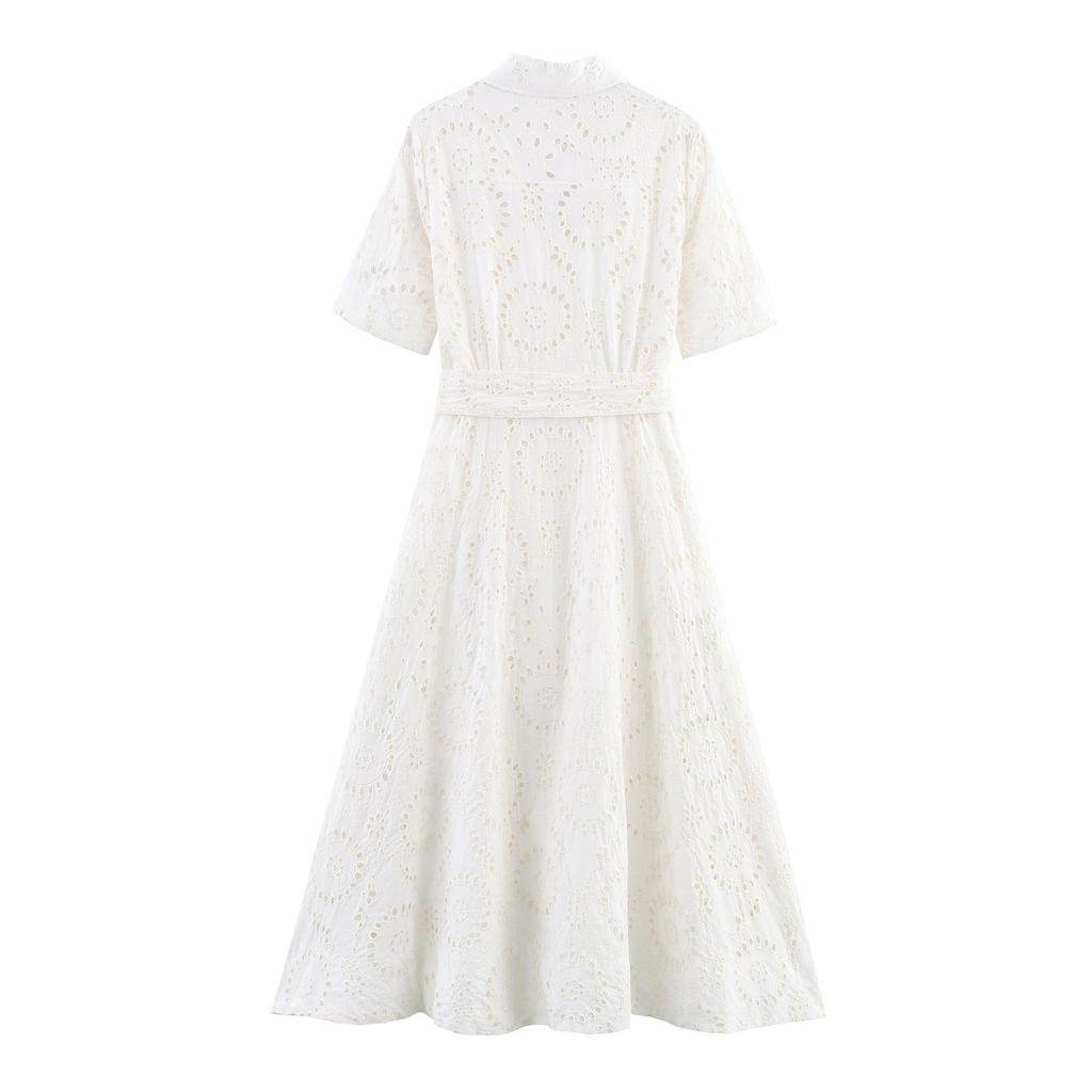 European & American Style Women's Embroidered Shirt Dress