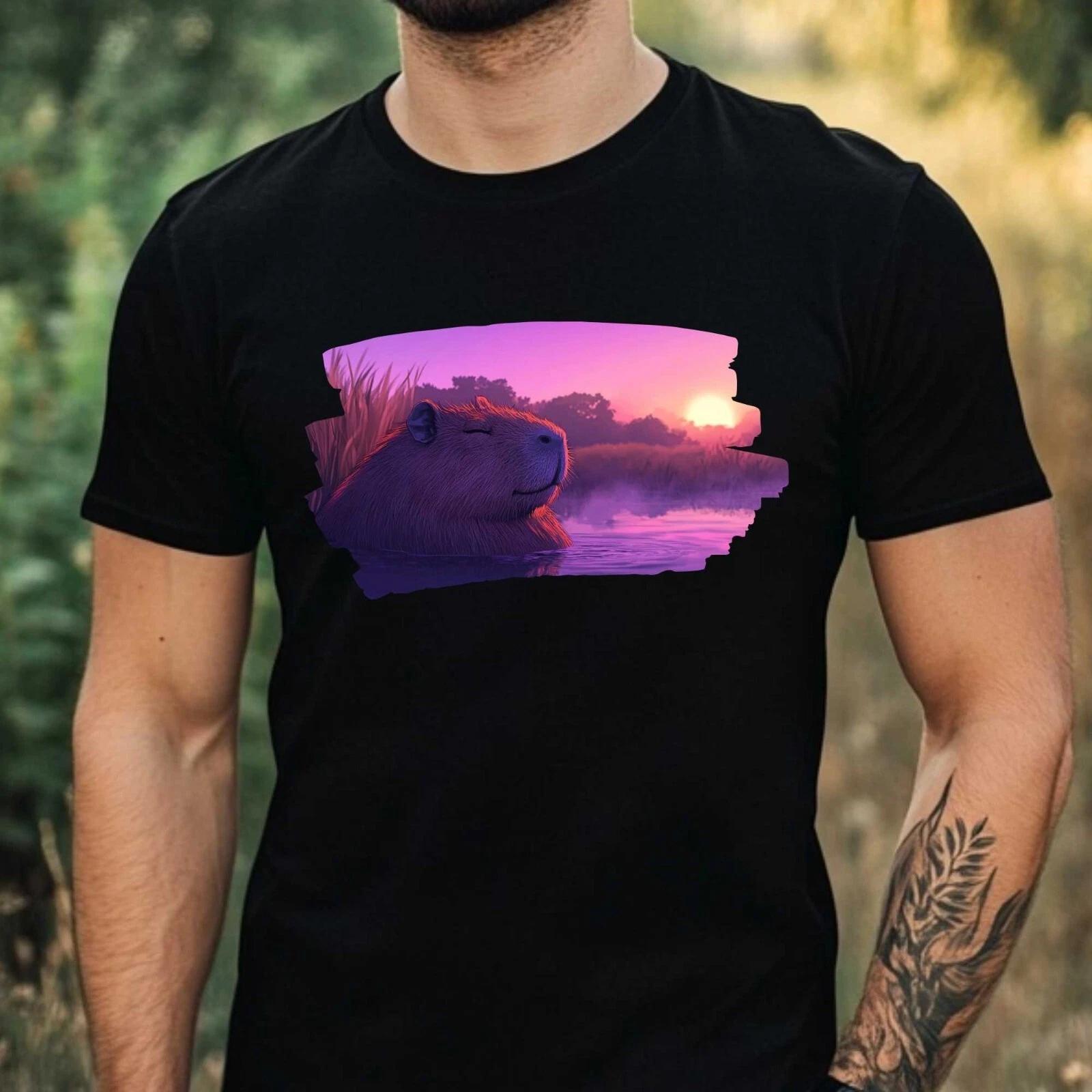T-Shirt Herren Capybara Motiv Baumwolle Größe XS bis 5XL XL
