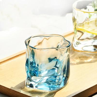 1 Pezzo Tazza Trasparente in Vetro Ghiacciaio Vino Whiskey Tazza da Caffè Domestica Bere Succo Tazze Forma Irregolare Articoli per Bere