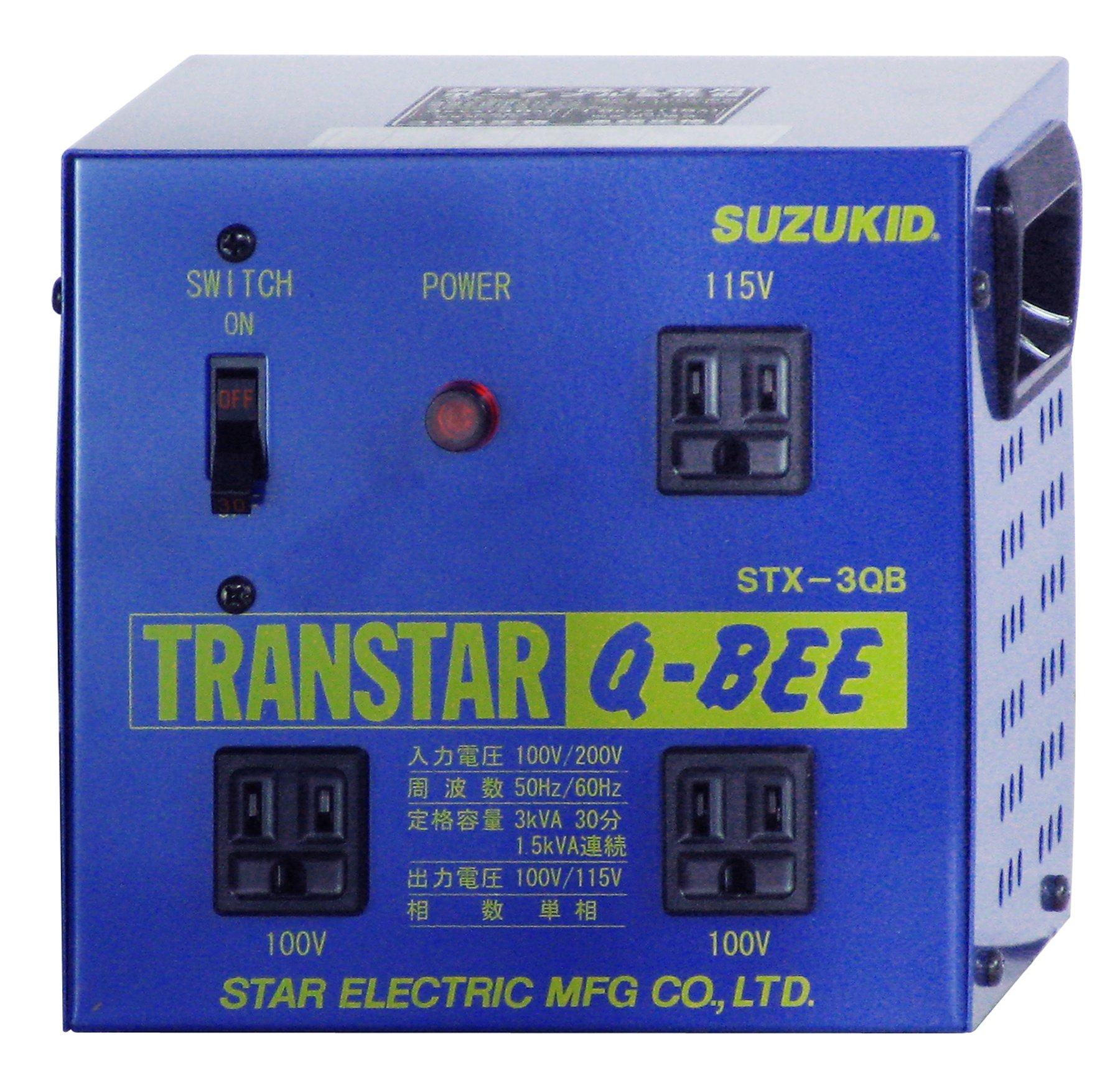 

Star Electric Manufacturing Portable Transformer Transstar QBEE (SUZUKID) Step-up/Step-down STX-3QB