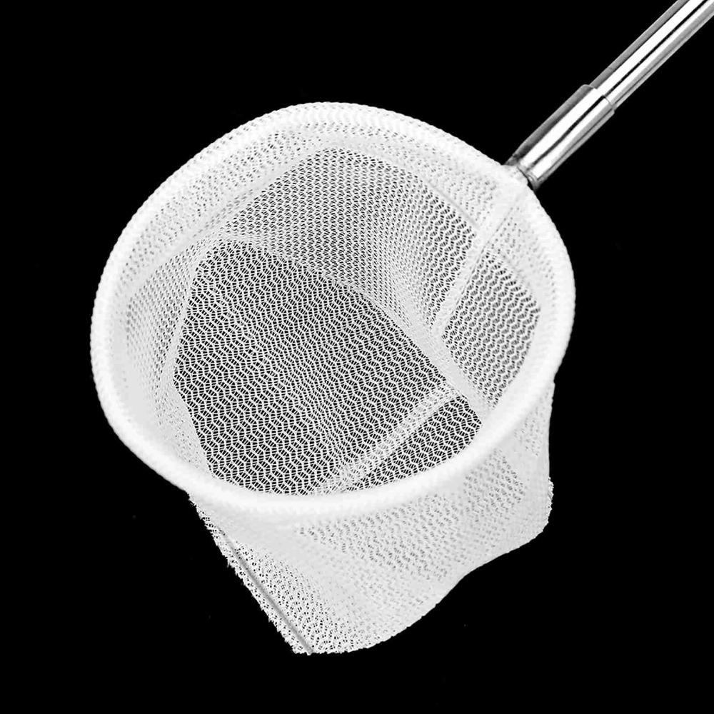 Stainless Steel Handle Adjustable Fishing Net Square Shape Extendable Handle Expandable Fishing Net Blue Black Aquarium Tank Net