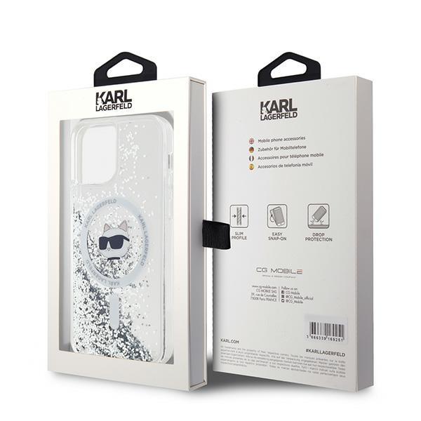 Karl Lagerfeld Klhmp12Mlgchsgh Iphone 12/12 Pro 6.1 Hardcase Transparent Liquid Glitter Choupette Head Magsafe