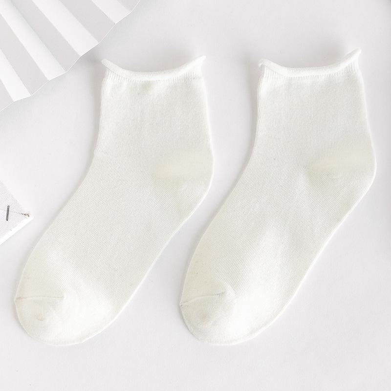 White JK Women s Mid-Calf Cute Japanese Lolita Lace Socks for Spring/Autumn One Size
