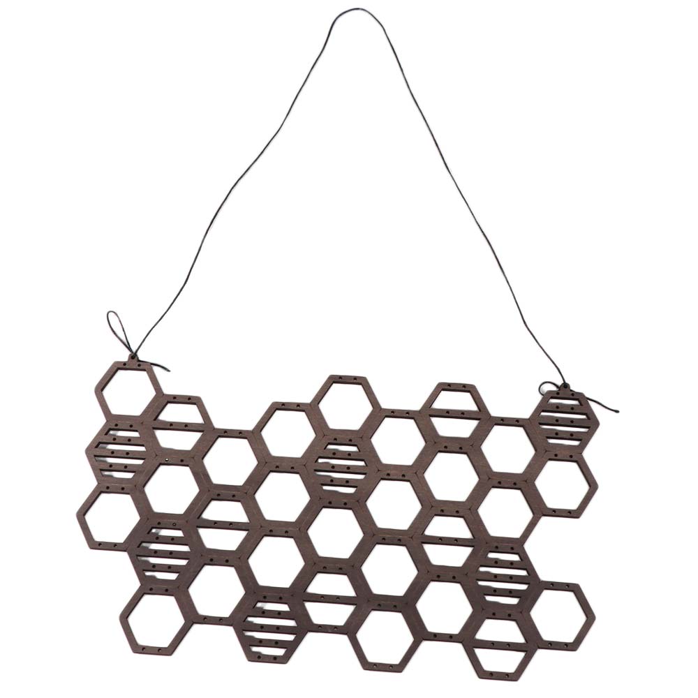 Storage Rack Honeycomb Earring Organizer Wooden Jewelry Organizer  Studs Necklaces