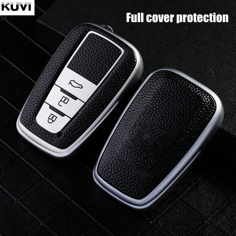 Leather Tpu Car Remote Key Case Cover Shell Fob For Toyota Corolla Prius Camry Chr C-Hr Rav4 Altis Land Cruiser Prado Keyless