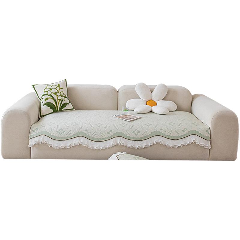 High-End Summer Cool Floral Seat Cushion Cloth Simple Modern Non-Slip Cushion Special-Shaped Ice Silk Straight Row Sofa Cushion