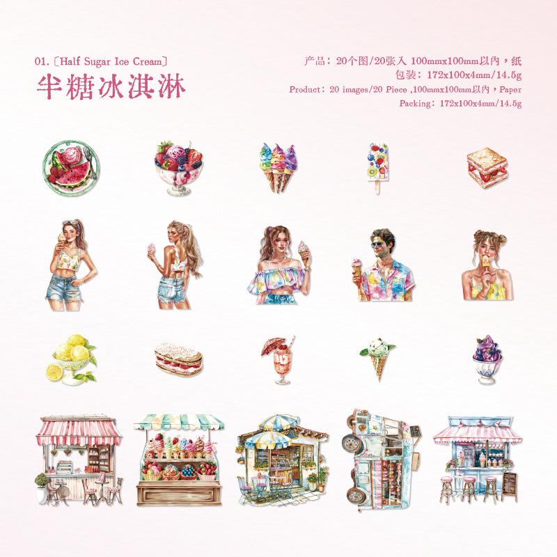20pcs Kawaii Stationery Stickers Incredible Summer Diary Junk Journal Diary Planner Decorative Mobile Sticker Scrapbooking