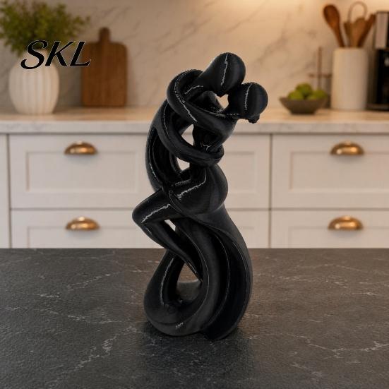 Minimalist Couple Decor 3D Printed Tango Dancer Statue, Abstract Art Figurine with Elegant Ballroom Pose, Modern Stable Base Statue Home Sculpture for