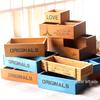 Rectangular Solid Wood Succulent Planter Box for Desktop or Balcony