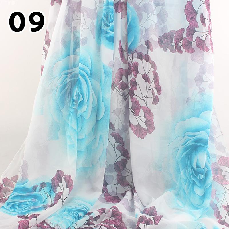 1M 75D Retro Flower Chiffon Fabric Breathable Thin And Light Draped Fairy Designer Fabric For Diy Sewing Summer Dress Shirts