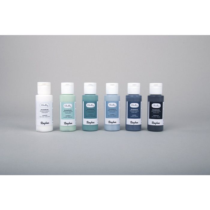 Kit peinture-craie Chalky - 6 couleurs bleues - 60 ml