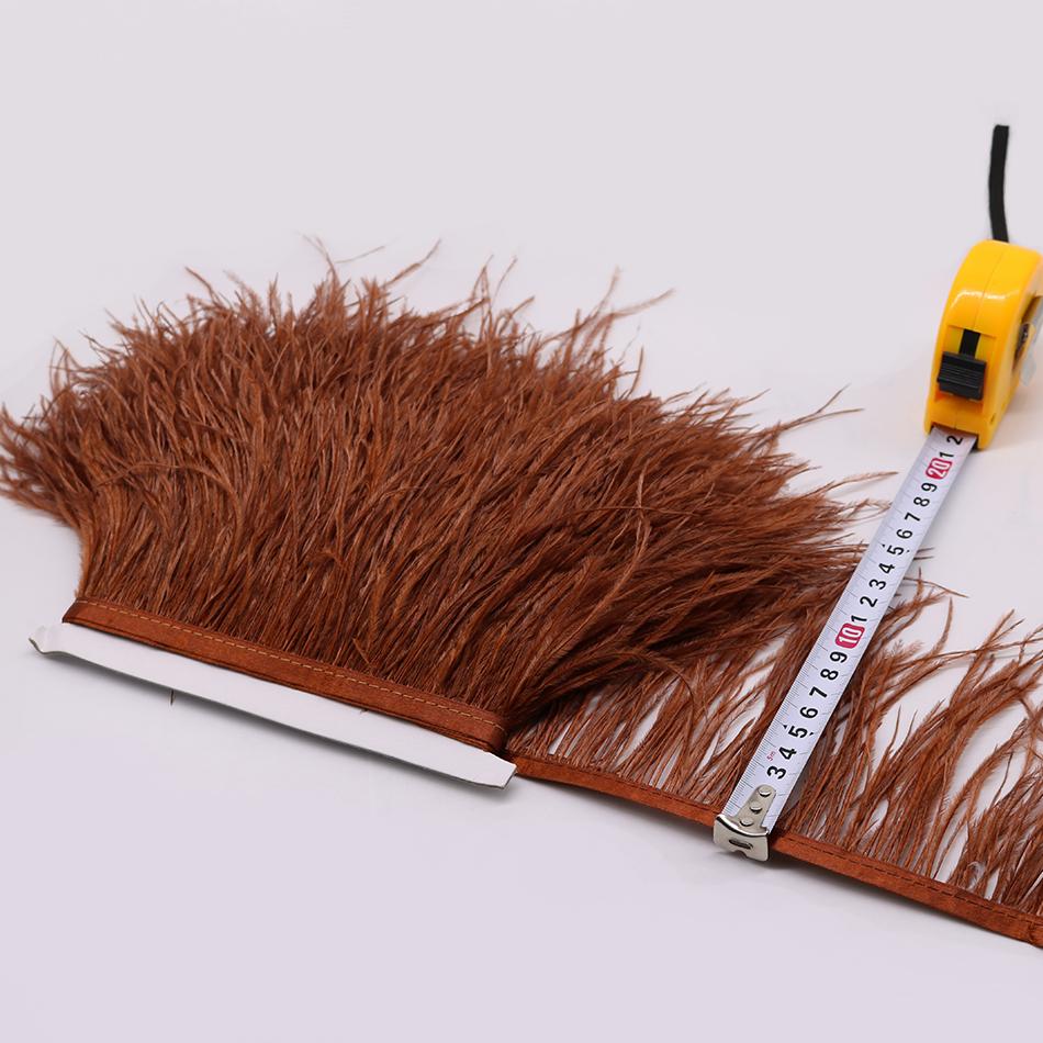 Feder1Meter Bunte Natürliche Straußenfedern Fransenbesatz 8-10CM 10-15CM Band Feder für Haare Kleidung Hochzeitsdekoration Nähbesatz