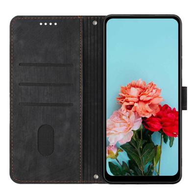For Xiaomi Poco X3 NFC/X3/X3 Pro Skin-touch Lines Imprinted Phone Case Flip Stand Leather Wallet Cover