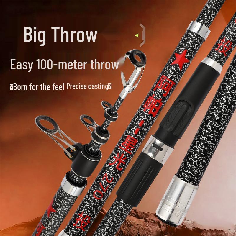 Long-Casting Light-Hard Sea Rod with Large Guide Rings, Dual-Use for Float & Anchor Fishing, 19-Tone Long-Section Design 2.7m