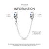 Plated 925 Silver Sun Moon Star Openwork Safety Chain Charms Fit 925 Charms Bracelet Beads Jewelry Gifts for Women