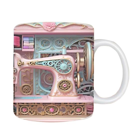 Háčkovaný hrnek Personalizovaný keramický hrnek na kávu Design s háčky a háčkovacími pomůckami Hrnek pro pletařky Dárek pro háčkující maminky Babičku Manželku Dceru