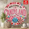 Vintage Metal Tin Sign 7.87 Inch Retro Wall Decor Cute Candyland Art Aluminum Painting for Halloween Party Room Decoration