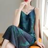 Women's Summer Elegant V-neck Skirt Design Lightweight and Comfortable Silk Strap Dress