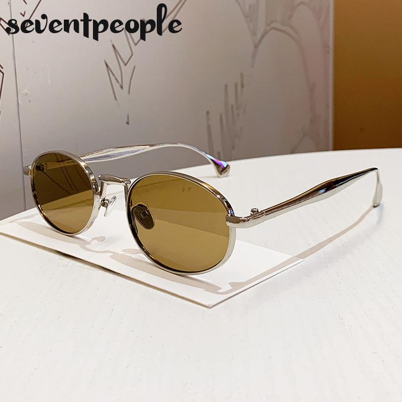 Steampunk Small Frame Oval Sunglasses Women  Luxury Brand Trendy Metal Frame Sun Glasses For Ladies Fashion Shades UV400