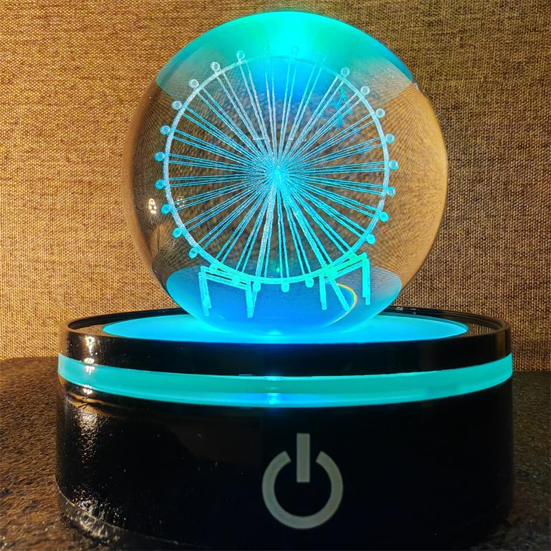 Solar System 3d kristallkula Kristallklot Laser snidad kristallkula med kulstativ Dekorativa planetsfärer Galaxy Födelsedagspresentprydnader