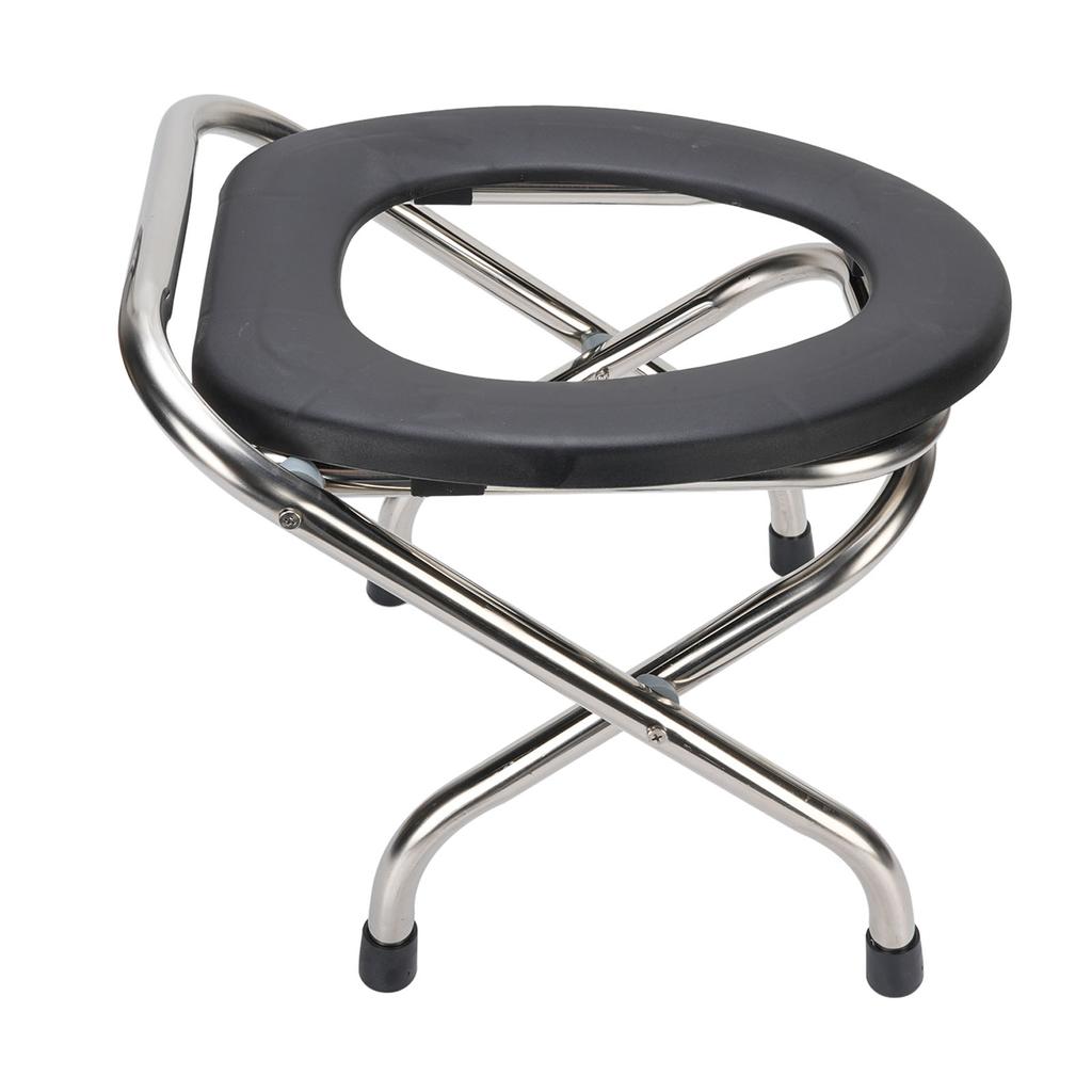 Faltbarer Toilettenstuhl Tragbarer Toilettenstuhl Edelstahl Ergonomischer Toilettenstuhl für Erwachsene