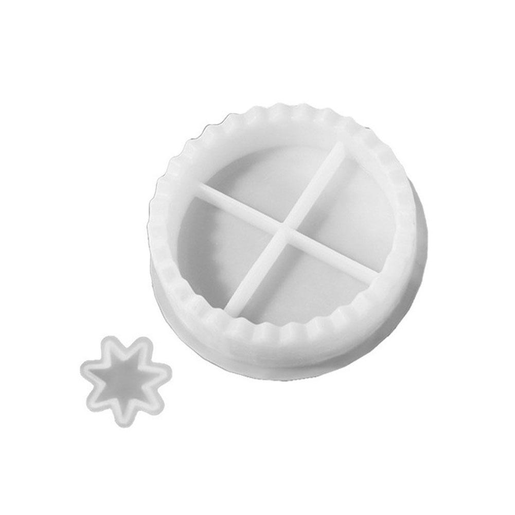 

1Set Unique Circular Candle Holder Mold for Advent Calendar, Silicone Mold with Date Display Stars,Two-Part Circular Lucky Star