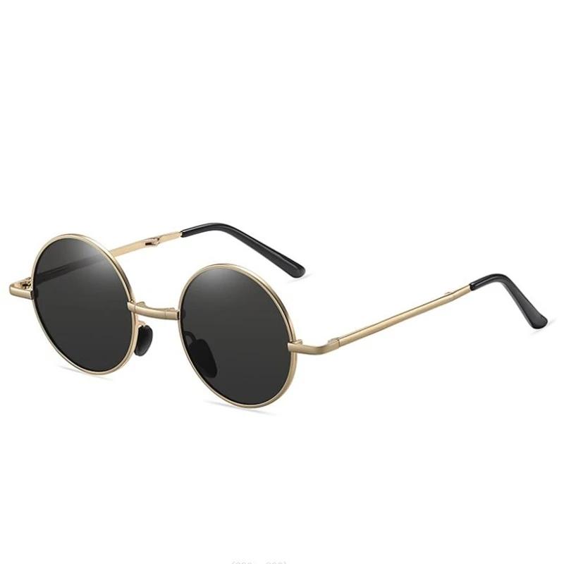 0 -0.5 -0.75 To -6.0 Women Men Folding Round Polarized Sunglasses With Prescription Eyewear Anti-Glare Metal Myopia Sun Glasses