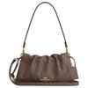 Faye 26 Brand Logo Pleated Design Cowhide Hand Shoulder Bag Medium Women's Brown
