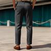 Men's Button Tapered Suit Pants Classic-Fit Pleated Dress Pant Lightweight Straight-Legs Men Trousers