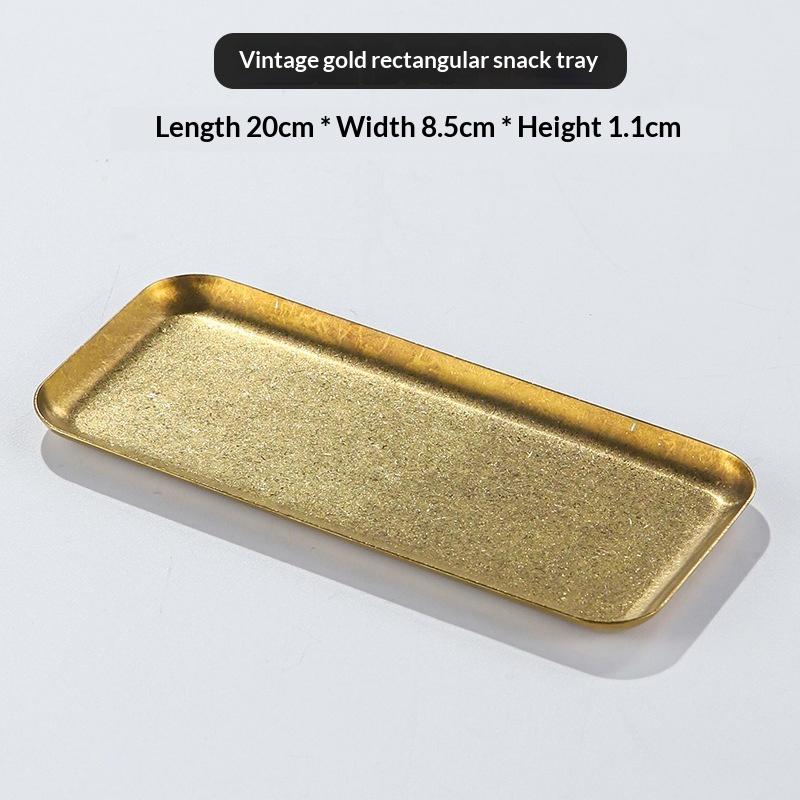 Retro Stainless Steel Trays, Sushi Plates, Snack Plates, Pastry Plates, Oval Shallow Trays, Industrial-Style Tableware