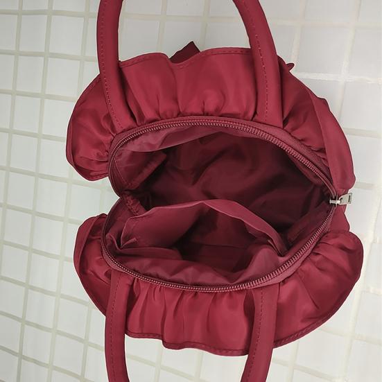 Borsa a Mano con Fiocco Arricciato Cerniera Liscia Portamonete per Feste Riunioni Banchetti Nuziali