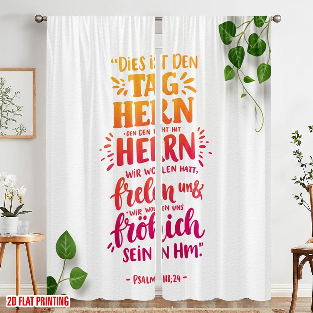 2 Stück 2D Flachdruck Vorhänge Dieser Tag Herr Freue dich 100% Polyester Ohne Strom 0 für Zimmer Schlafzimmer Wanddeko