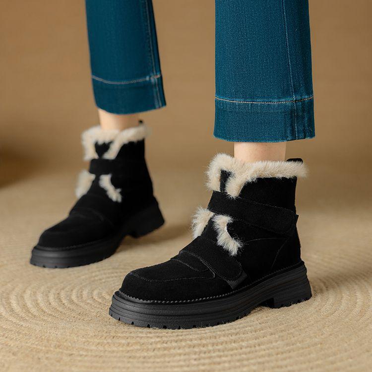 

Fashion New Winter Cow Suede Women Boot Chelsea Boots for Women Round Toe Fashion Boot Handmade Platform Boots Zapatos De Mujer Brown 34 чёрный