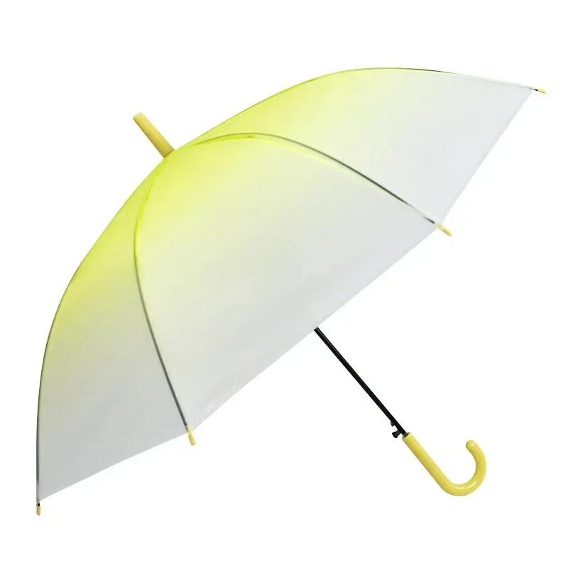 Automatic Transparent Umbrella for StudentsChildren Long Handle Straight Rod Environmentally Friendly Transparent Umbrella