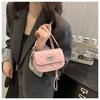 Chic Mini Chain Shoulder Bag Fashionable Small Faux Leather Crossbody Purse for Women