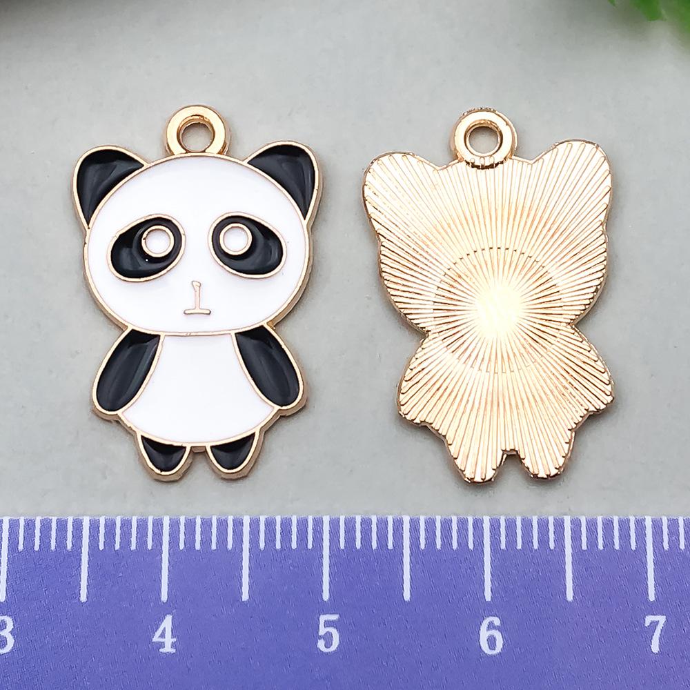 Panda Bamboo Oil Drop Alloy Earrings & Keychain Pendant Jewelry - Chinese Style Accessories