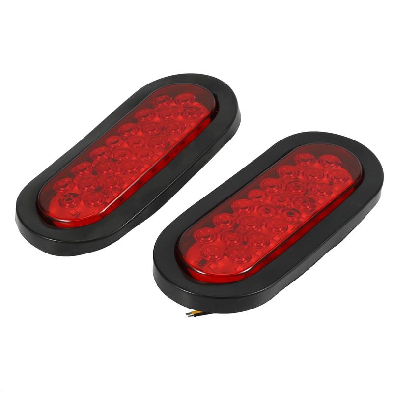 New!2Pcs 6 Inch Oval Red 22 LED Truck Taillight Transparent Reversing Tail Light For Truck Trailer Warning Light красный