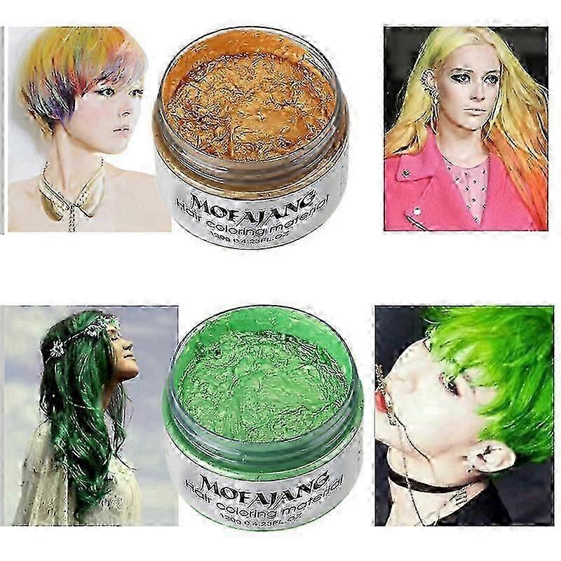 Mofajang Unisex Hair Colour Wax in 9 Shades Including Blue and Burgundy, 120g Plant-Based Cream for Easy Wash