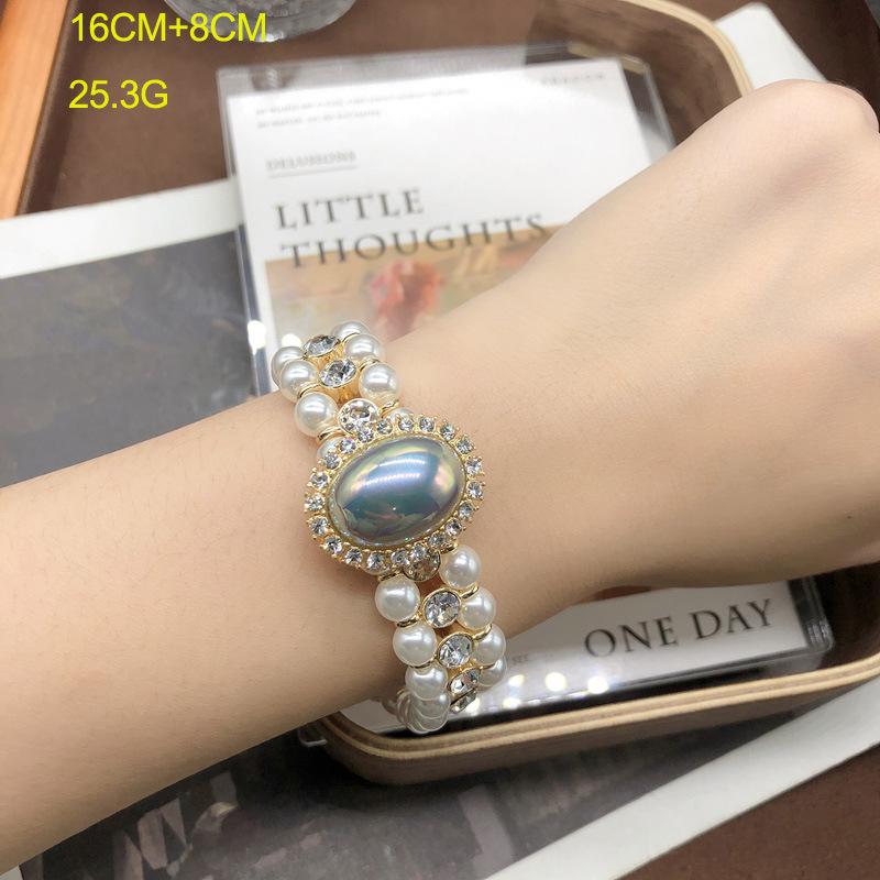 Necklace Gray Shell Pearl Colored Glazed Neck Chain Stud Earrings Bracelet Set