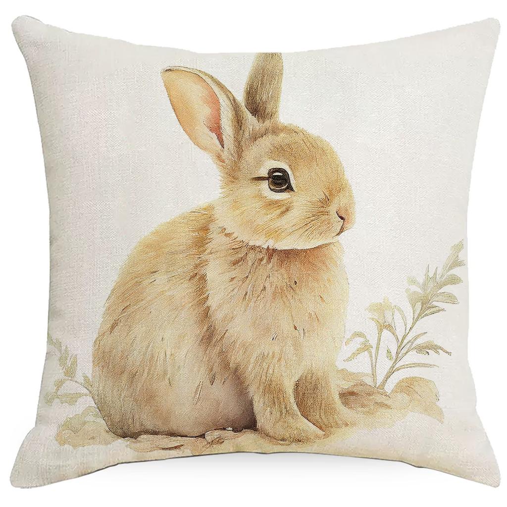 New Easter Pillowcase Spring Retro Rabbit Easter Egg Decorative Pillow Sofa Cushion Cover