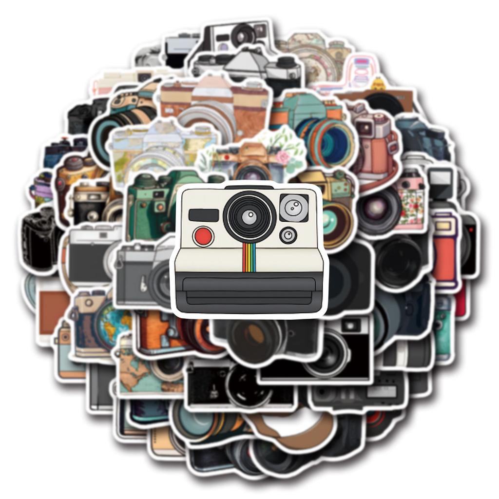 55 New Camera Graffiti Stickers Decorative Skateboard Mobile Phone Waterproof Stickers