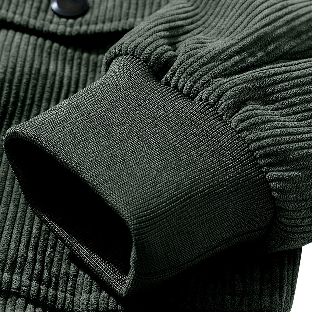 Fashionable Casual Corduroy Lapel Top Long Sleeve Men's Jacket