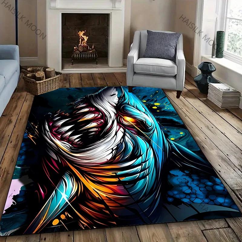 Haiangriff Teppiche! Rutschfest Schalldämmung, Wohnzimmer Schlafzimmer Eingangstür Sofa Büromatten Moderner Stil Dekorativer Teppich