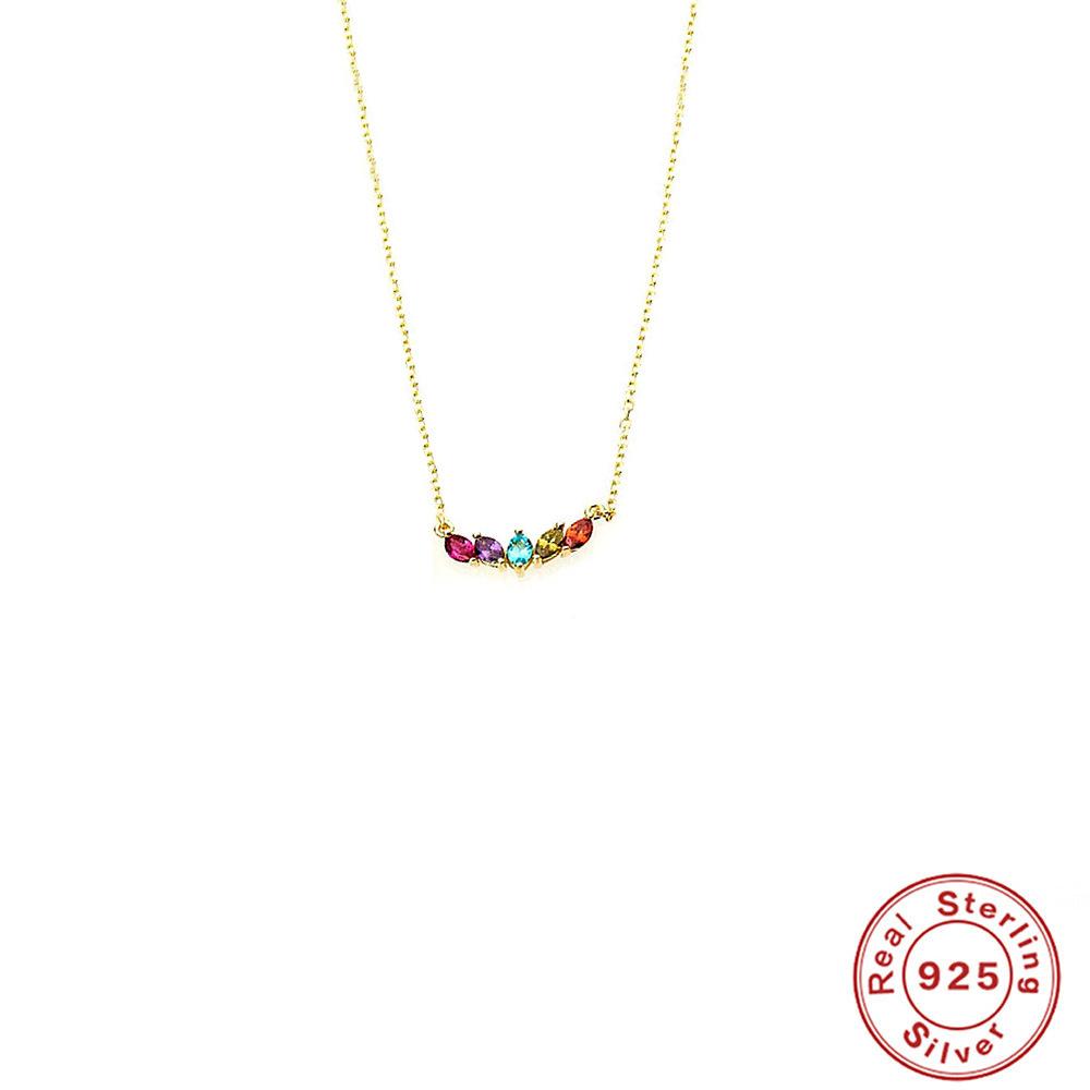 Classic Ladies Necklace S925 Sterling Silver Exquisite Versatile Horse Eye Color Dopamine Eye Pendant Necklace Clavicle Chain