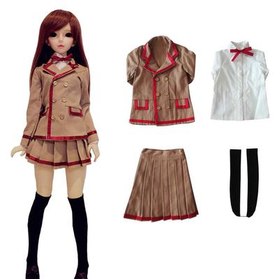 Rakulifey Puppenkleidung 13 Puppenkostüm 13 Kugelgelenkpuppe Anziehpuppen-Outfit Schuluniform 4-teiliges Set Verkleidungskostüm (13 Puppenkostüm)