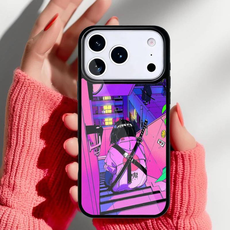Japanese Anime Aesthetic Phone Case for iPhone 17 16 15 14 13 Pro Max Back Cover for 12 11 Pro Coque
