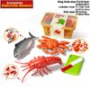 Kids Kitchen Toy Set Simulated Lobster Crab Fish Chicken Fun Cutting Food Big Size DIY Assembly Model for Kids Early Education