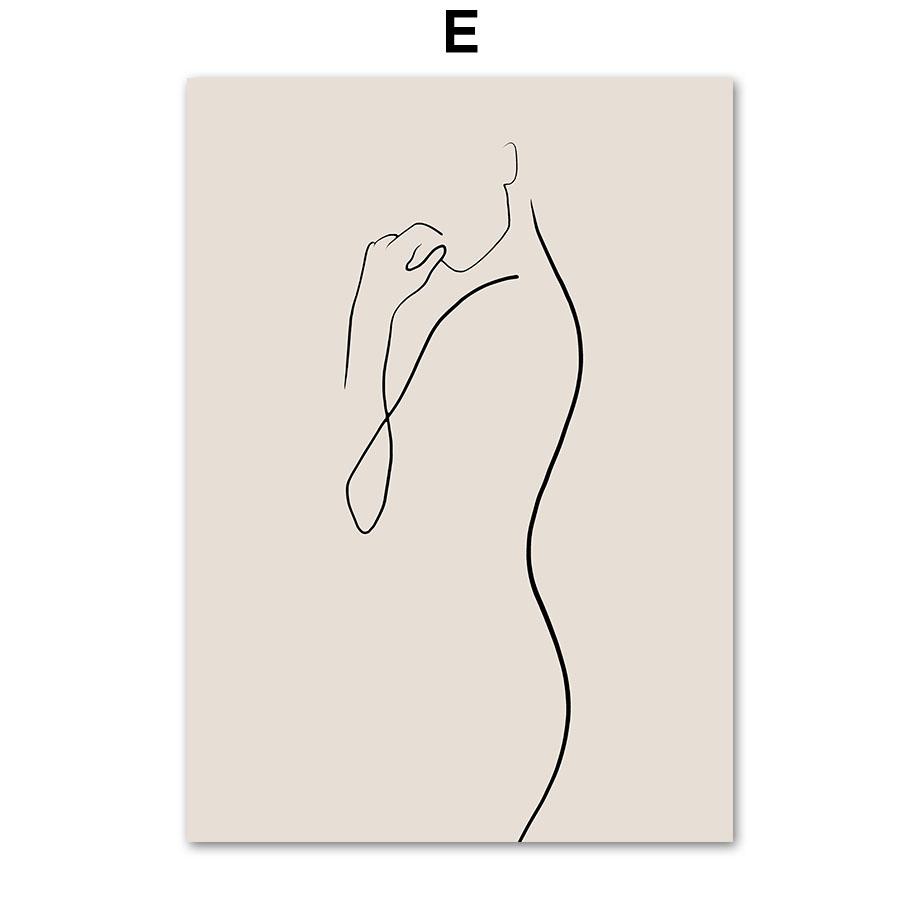 Green Leaf Abstrakte Mädchen Körper Gesicht Linien Nordic Poster Und Drucke Leinwand Malerei Wand Kunst Bilder Für Wohnzimmer Wohnkultur