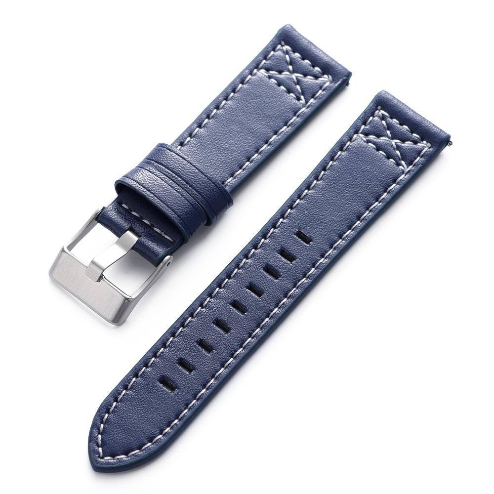 Vintage Retro Cowhide Watch Strap 20mm 22mm 24mm Universal Bracelet Business Black Brown Blue Watchband Belt Accessories