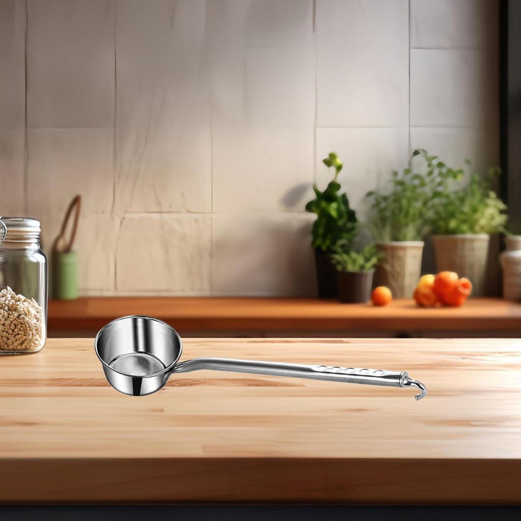 Stainless Steel Water Ladle Cup Long Handle Easy To Porridge Spoon Soup for Hair Washing